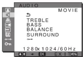 SONY SDMG76X - Menu AUDIO - 1