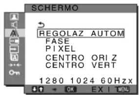 SONY SDMG76X - Menu SCHERMO (solo segnale RGB analogico) - 1