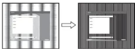 SONY SDMG76X - Press the ↓/↑ buttons until the vertical stripes disappear. - 1