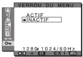 SONY SDMG76X - Menu VERROU DU MENU - 1