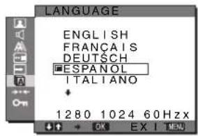 SONY SDMG76X - Menú LANGUAGE - 1