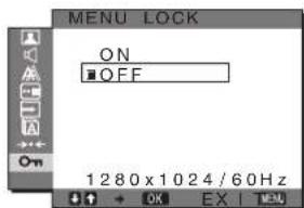 SONY SDMG76X - MENU LOCK menü - 1