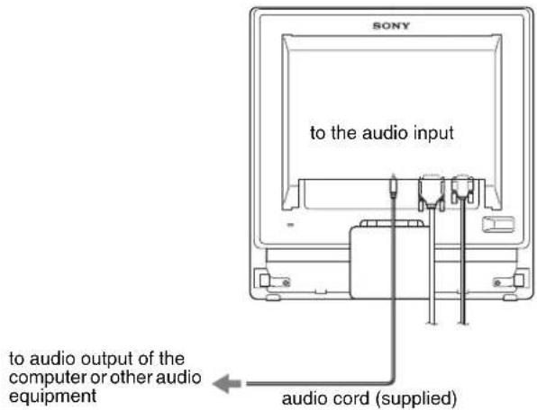 SONY SDMG76X - Connect the supplied audio cord to the monitor's corresponding audio input jack. - 1
