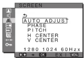 SONY SDMG76X - A SCREEN meni (samo analogni RGB signal) - 1