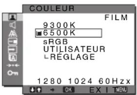 SONY SDMG76X - ■ Réglage de la température des couleurs (COULEUR) - 1