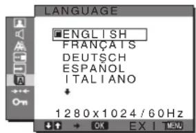 SONY SDMG76X - Nabídka LANGUAGE - 1