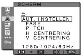 SONY SDMG76X - A SCHERM menu (alleen voor analoog RGB-signaal) - 1