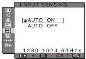 SONY SDMG76X - Menu INPUT SENSING - 1