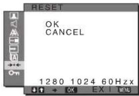 SONY SDMG76X - →← Nabídka RESET (obnovení výchozích nastavení) - 1