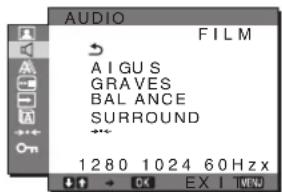 SONY SDMG76X - Menu AUDIO - 1