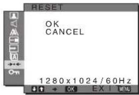 SONY SDMG76X - →← RESET menü (az alapbeállítások visszaállítása) - 1