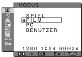 SONY SDMG76X - Wählen Sie mit den Tasten ↓/↑ die Option FILM und drücken Sie dann OK. - 1