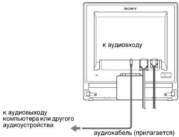 SONY SDMG76X - Подключите прилагаемый аудиокабель к соответствующему входному аудиогнезду монитора. - 1