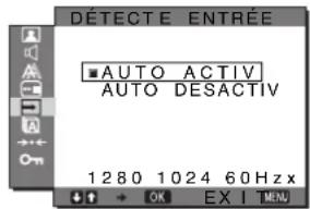SONY SDMG76X - Menu DÉTECTE ENTRÉE - 1