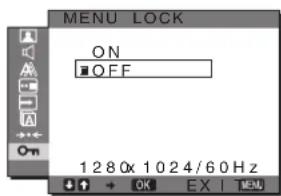 SONY SDMG76X - Menu MENU LOCK - 1