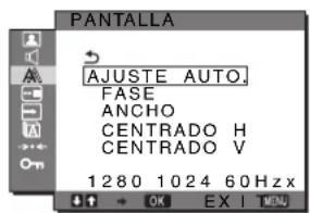 SONY SDMG76X - Menú PANTALLA (solamente señal RGB analógica) - 1