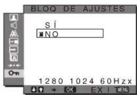 SONY SDMG76X - Menú BLOQ DE AJUSTES - 1