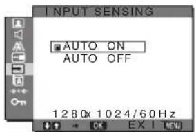 SONY SDMG76X - Menu INPUT SENSING - 1