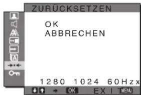 SONY SDMG76X - →← Menü ZURÜCKSETZEN (Zurücksetzen auf die Standardwerte) - 1