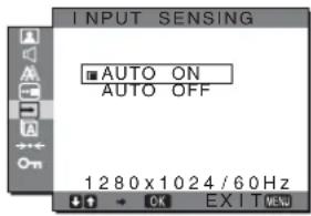SONY SDMG76X - INPUT SENSING menu - 1