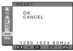 SONY SDMG76X - →← RESET menüsü (varsayılan ayara geri döndürme) - 1