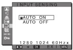 SONY SDMG76X - INPUT SENSING menüsü - 1