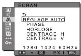 SONY SDMG76X - Menu ÉCRAN (signal RVB analogique uniquement) - 1