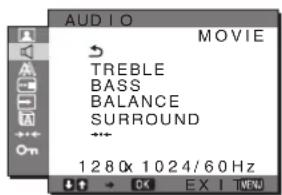 SONY SDMG76X - Menu AUDIO - 1