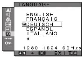 SONY SDMG76X - Menü LANGUAGE - 1