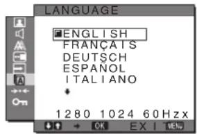 SONY SDMG76X - LANGUAGE menüsü - 1