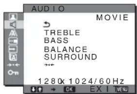 SONY SDMG76X - AUDIO menu - 1