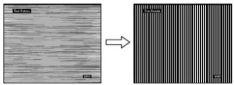 SONY SDME96D - Presione los botones ↓/↑ hasta que las franjas horizontales se reduzcan al máximo. - 1