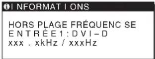 SONY SDME96D - Si l'indication HORS PLAGE FRÉQUENCES apparaît sur l'écran - 1