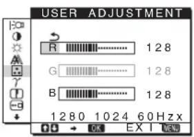 SONY SDME96A - Aperfeicoar a temperatura de cor (USER ADJUSTMENT) - 1