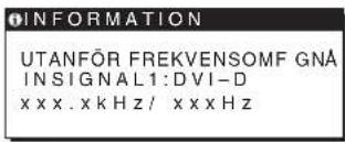 SONY SDME76D - Om UTANFÖR FREKVENSOMFÄNG visas pa skärmen - 1