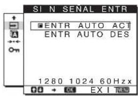 SI N SENAL ENTR ■ ENTR AUTO ACT ENTR AUTO DES 1280 1024 60Hz x OK → OK EX I UAN