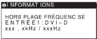 SONY DSMHS95D - Si I'indication HORS PLAGE FREQUENCES apparait sur I'ecran - 1