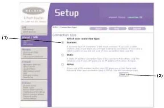 BELKIN F5D72304 - Définition de votre type de connexion - 1