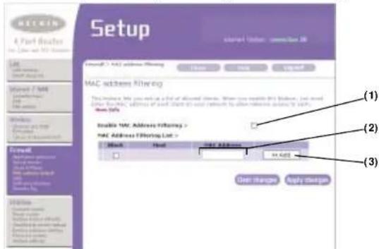 BELKIN F5D72304 - Client IP-filters Instellen - 3