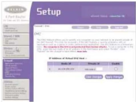 BELKIN F5D72304 - Activation de la zone démilitarisée (DMZ) - 1