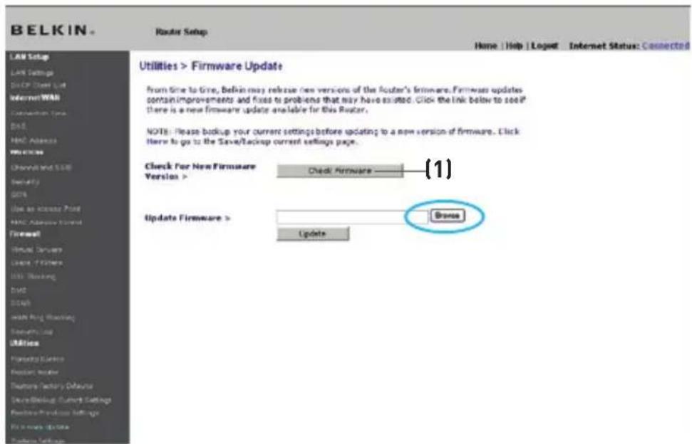 BELKIN Wireless G Plus MIMO Route - Firmware bijwerken - 1