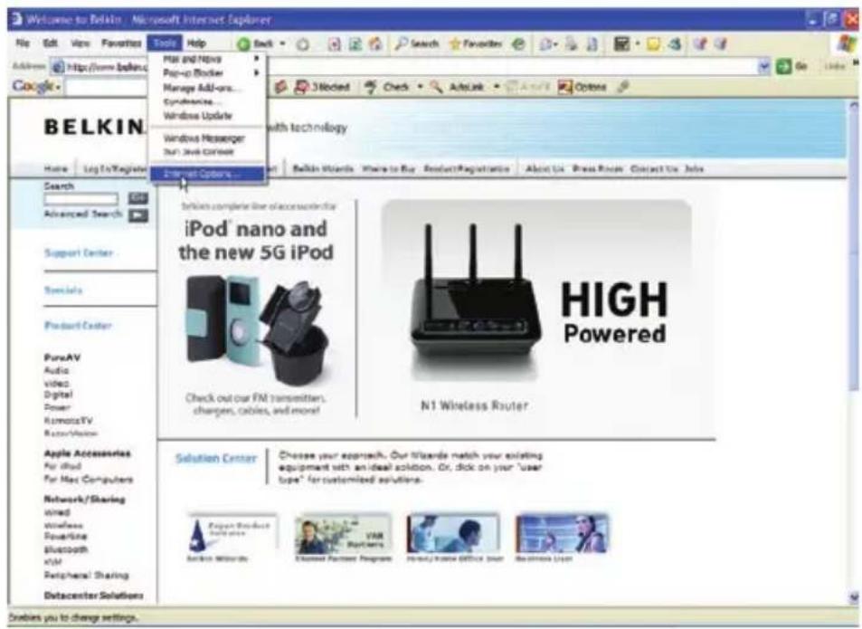 BELKIN Wireless G Plus MIMO Route - Microsoft® Internet Explorer 4.0 of hoger - 1