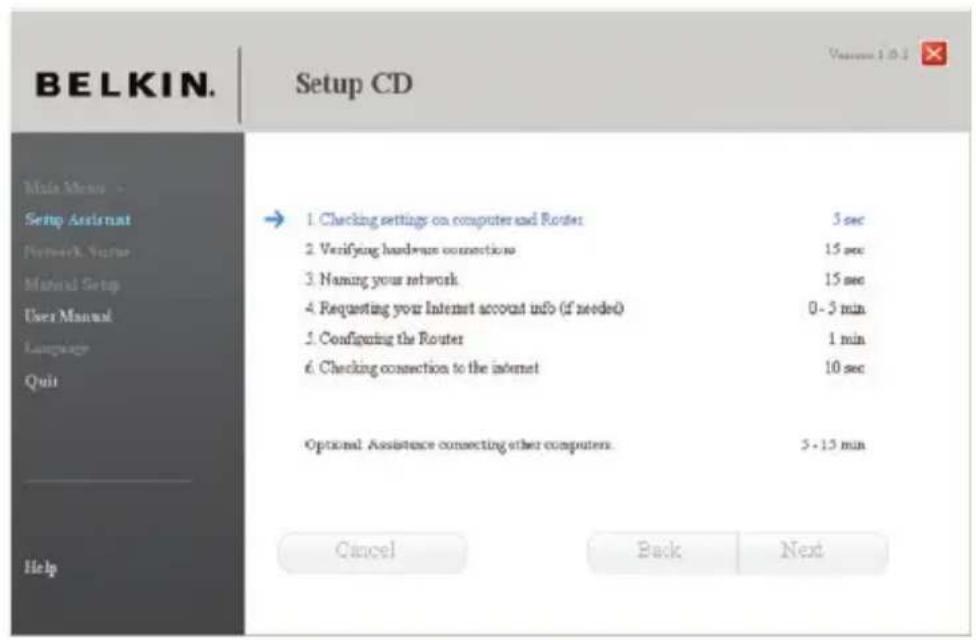 BELKIN Wireless G Plus MIMO Route - Écran de progression - 1