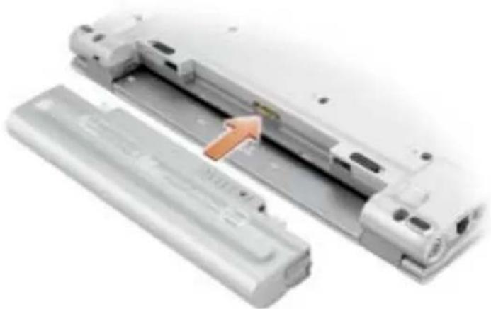 DELL Latitude X1 - Einsetzen eines Akkus - 1