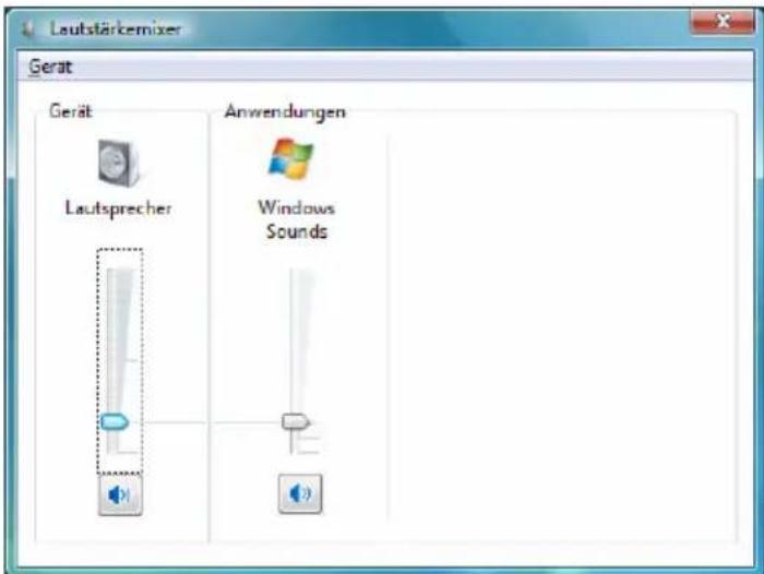 Lautstärkemixer Gerät Gerät Lautsprecher Anwendungen Windows Sounds
