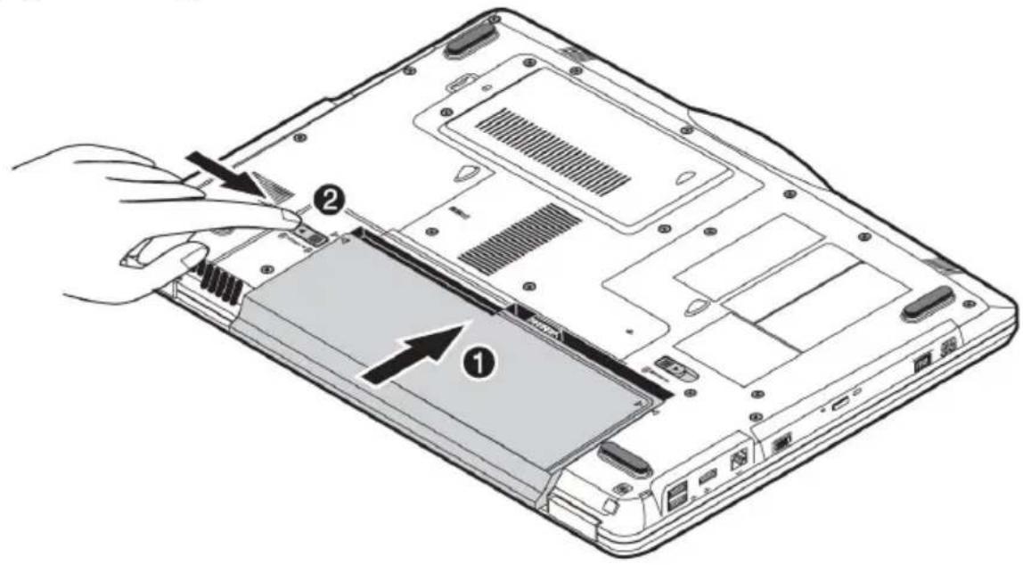 MEDION MD 96350 - Einsetzen des Akkus - 1