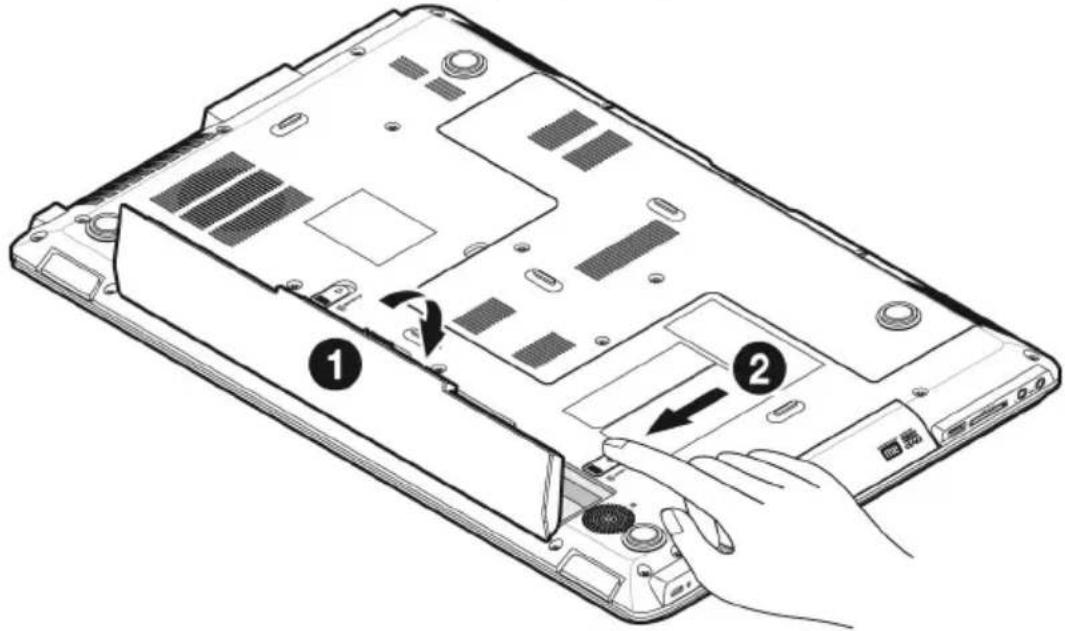 MEDION MD98680 - Plaatsen van de accu - 1