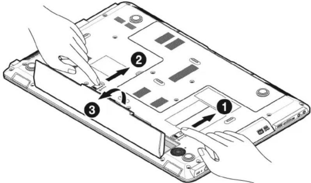 MEDION MD98680 - Retrait de la batterie - 1