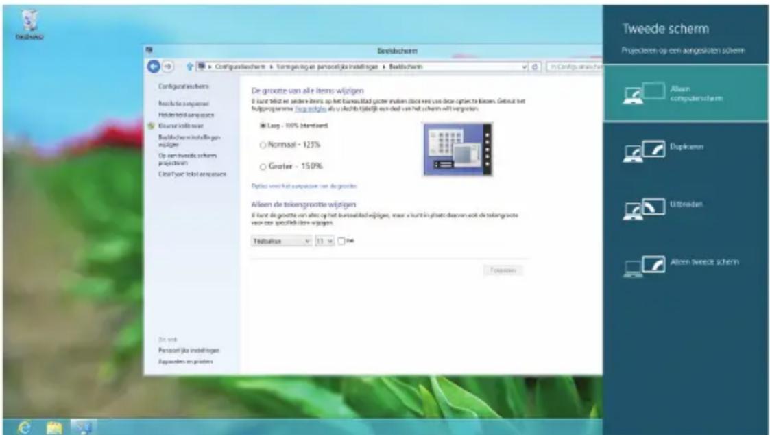 Tweede scherm Projectoren op een aangeskuten solvem Alleen computenscherm Duplicemen Uitbraden Alsten tweedt scherm De grootte van alle items wijzigen E kunt teikert een anders items op het bursaalad golder worden door een door optie te klasen. Gebruët het uitgeprogramme (Geerwijk) als u plechtigelijk een deal van het ischem uit vergroën. Lamp - 100% blendwijd Normal - 125% Grotier - 150% Optics voor het aangesken van de grootte Alleen de teikengrootte wijzigen E kunt de grootte van afies op het bursaalad rijziges, waar a kunt in plato daarvan ook de teikengroot voor een specifiek-los wijzigen. Trabatius 11 Get Tweede