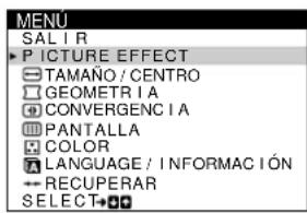 SONY HMDA420 - Selección del idioma de los menús en pantalla (LANGUAGE/INFORMACIÓN) - 2